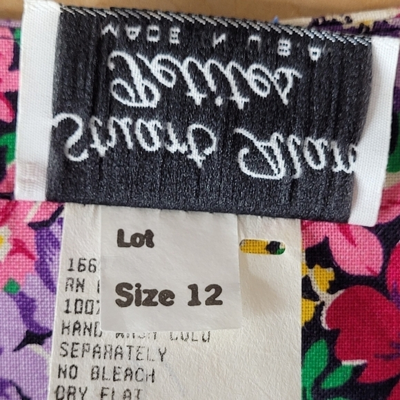 Stuart Alan Vintage Vibrant Floral Button Front Fitted Blouse - Size 12P - Picture 7 of 8